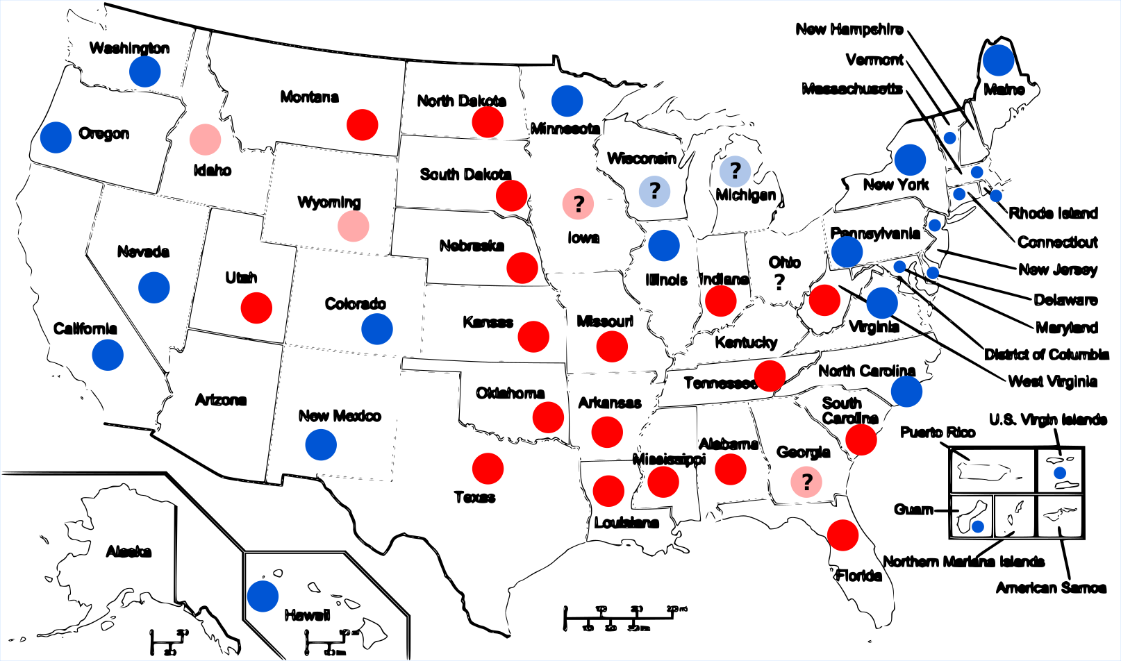 Karte der Kläger und Gegen-Kläger